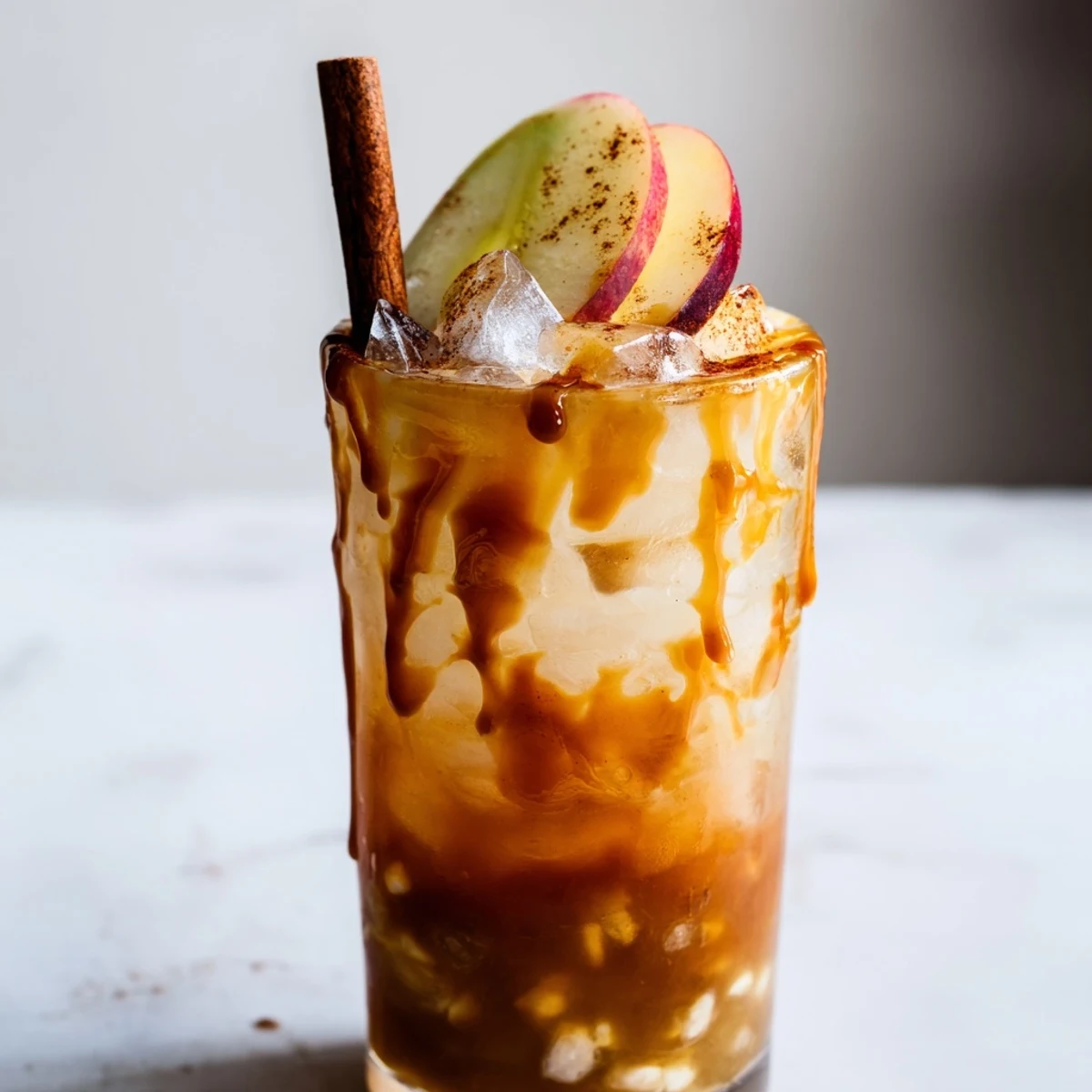 Crisp apple cider blends perfectly in this Spicy Caramel Apple Mule mocktail.  