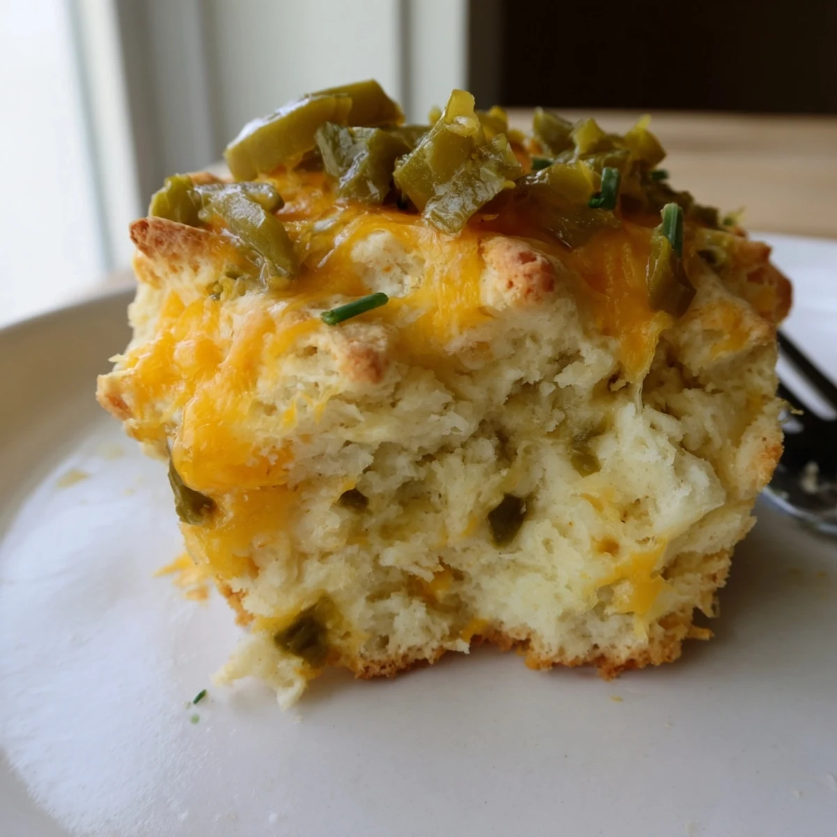 Fluffy Buffalo Ranch Dill Pickle Biscuit Muffins, bursting with tangy flavors and cheese.
