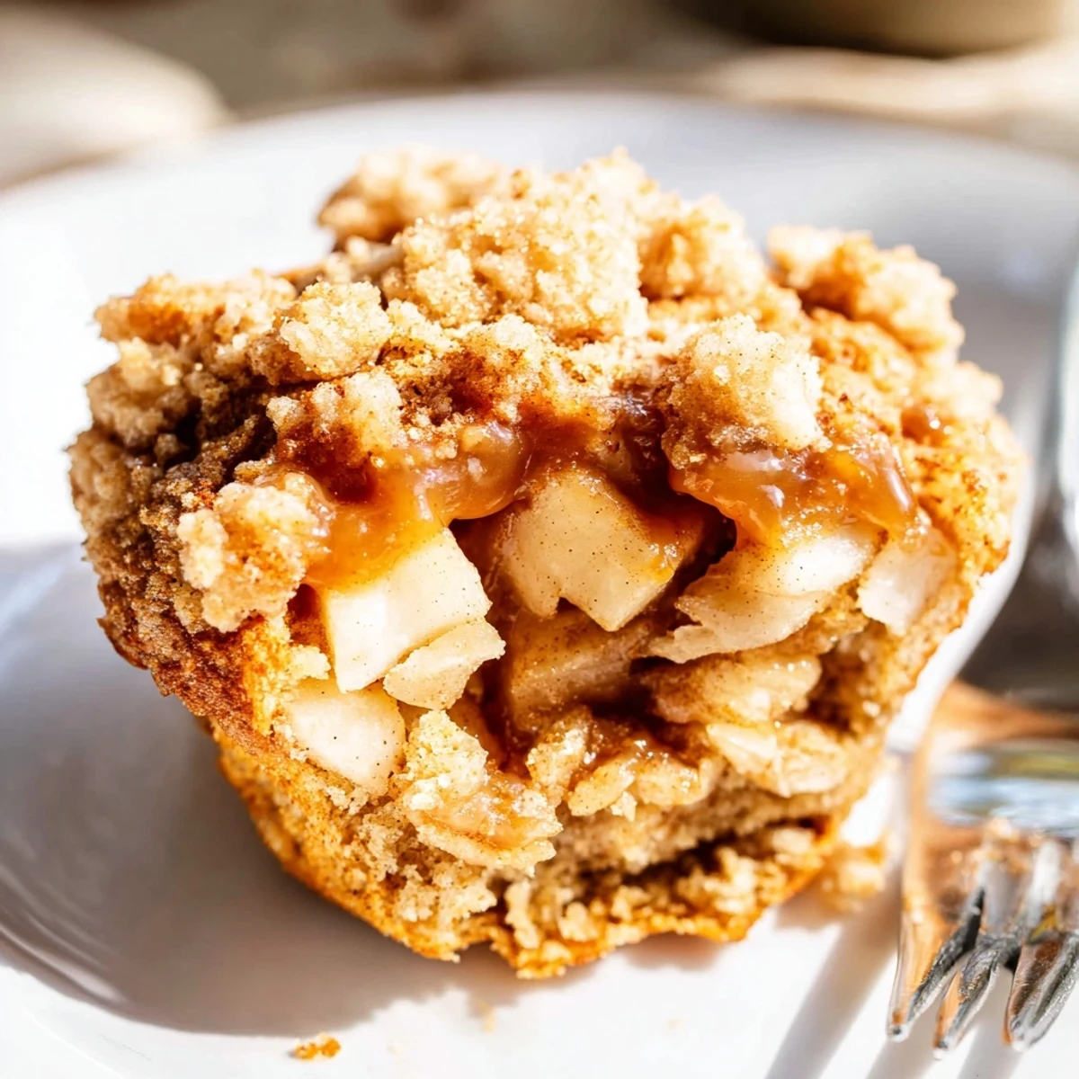 Deliciously spiced Caramel Apple Cinnamon Sweet Tea Muffins, ideal for a cozy snack time.