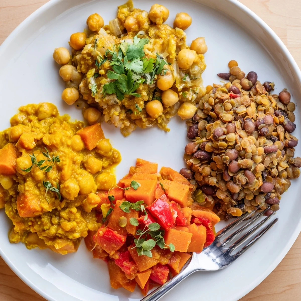 Vibrant single-pan global curries featuring chickpeas, lentils, and sweet potatoes.  