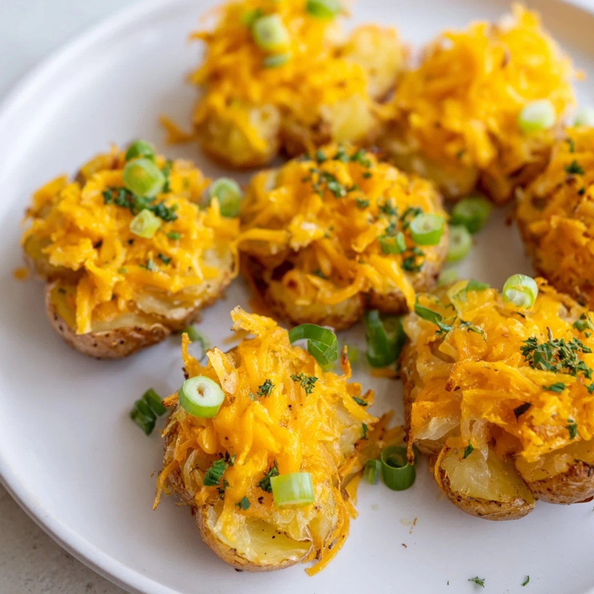 Smashed Green Onion Potato Bombs