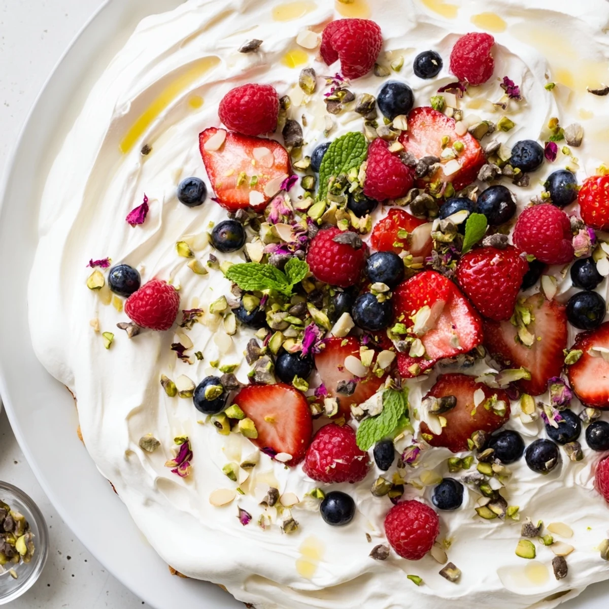 Indulge in a Butter Board Dessert featuring whipped cream cheese and fresh berries.  