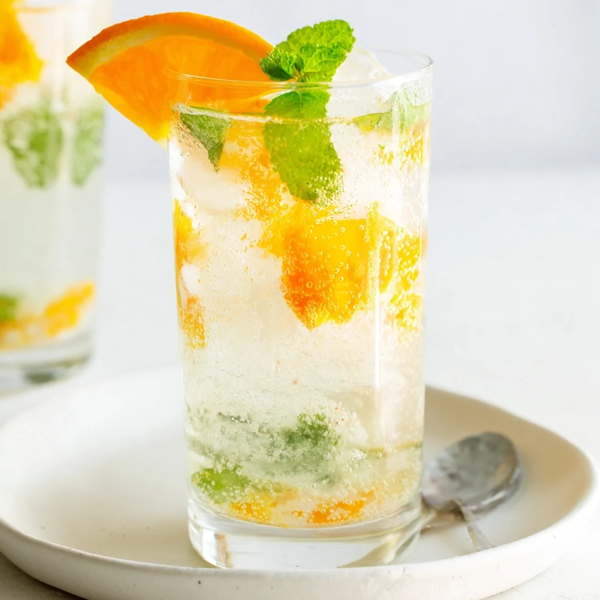 Refreshing probiotic soda mocktail with citrus and mint, perfect for summer gatherings.  