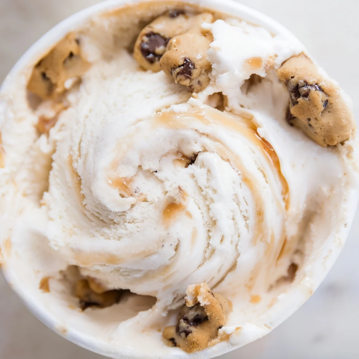 Guilt-free cottage cheese ice cream, infused with delicious edible cookie dough bites.  