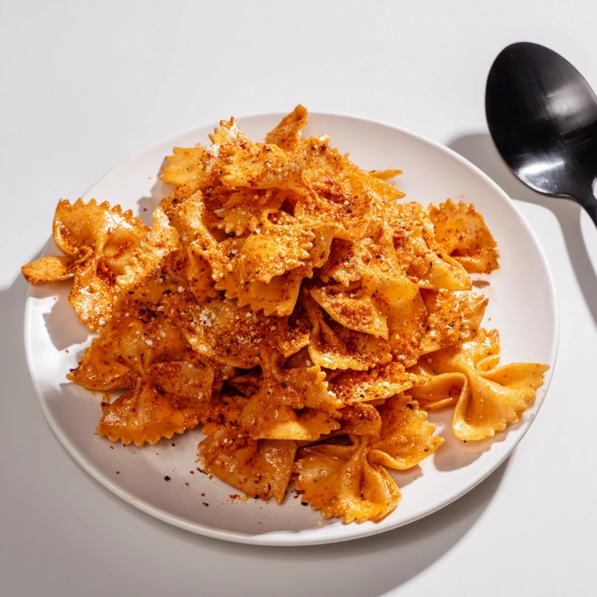 Crispy pasta chips seasoned variety, perfect for dipping or snacking anytime.  