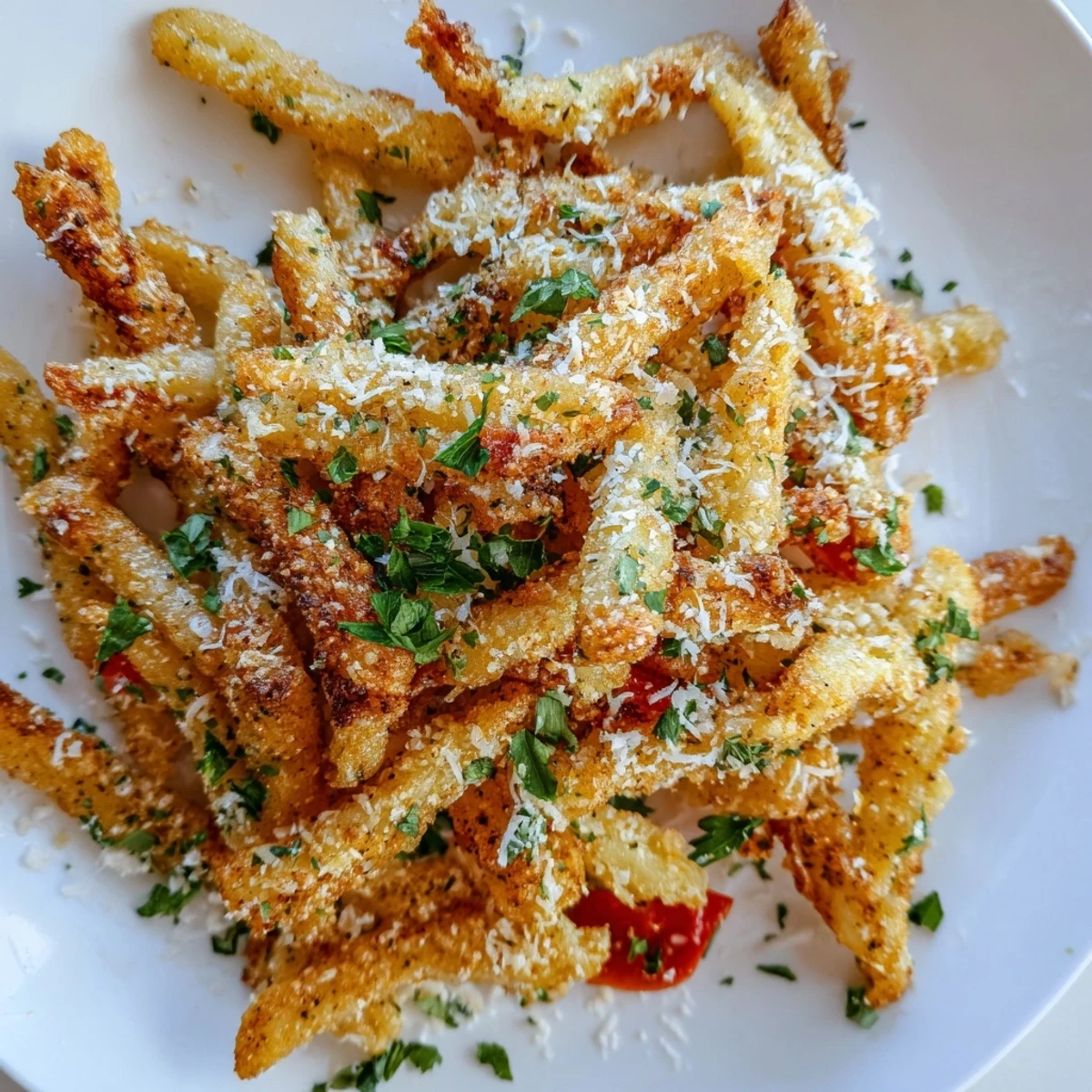 Golden, crispy Lightened Christmas Pasta Chips, a festive and flavorful baked pasta snack.
