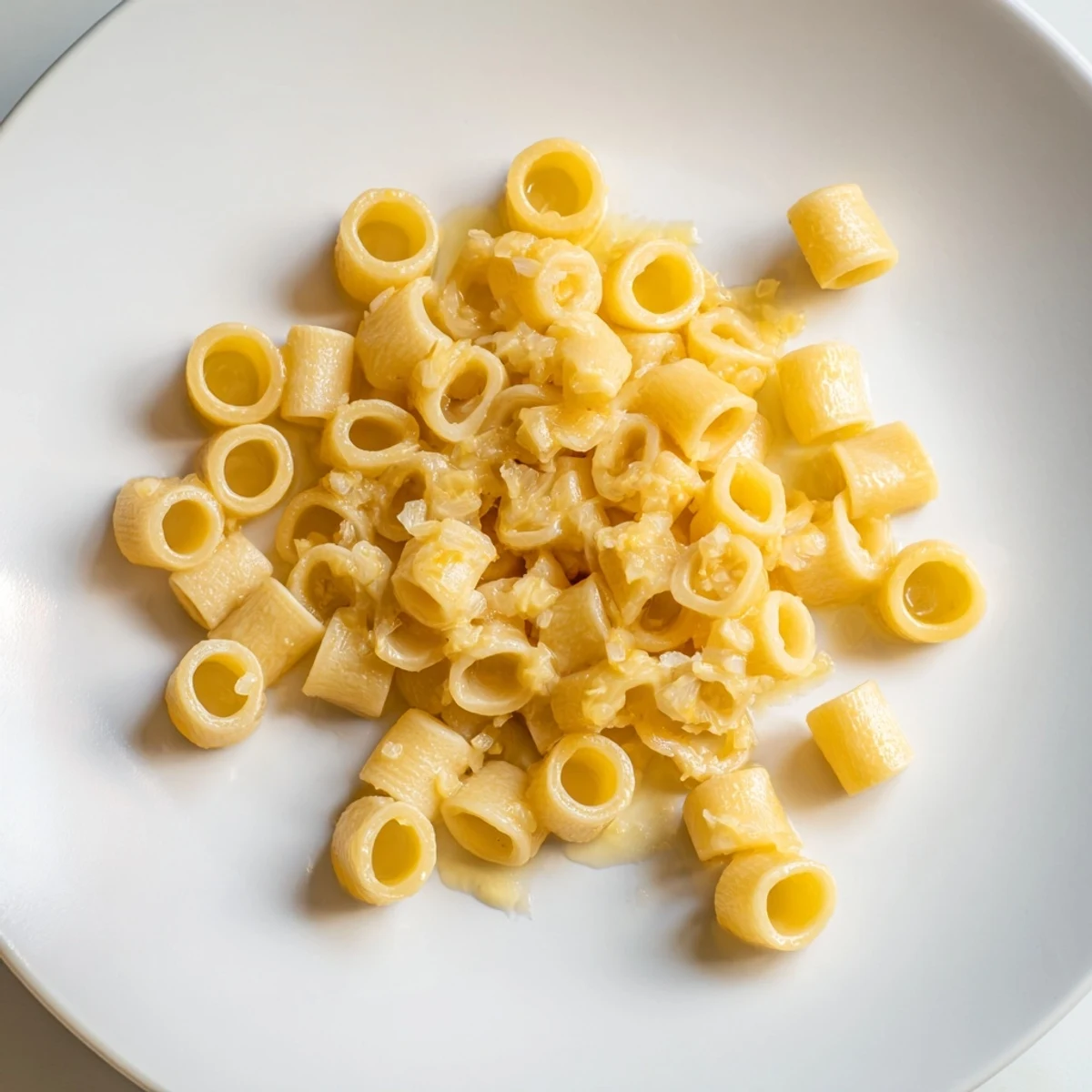 Golden butter coating the ditalini pasta, tossed with fragrant garlic for pure comfort.