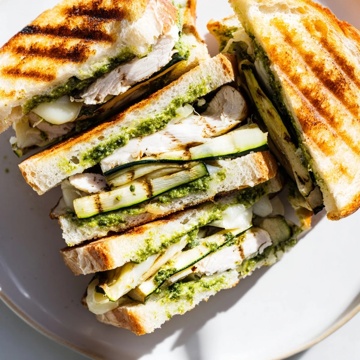 Pesto Turkey Zucchini Stacks