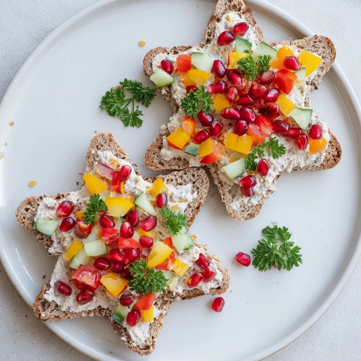 Crown Jewels star-shaped sandwiches, a vibrant appetizer featuring colorful veggie and cheese stars, ready to eat!