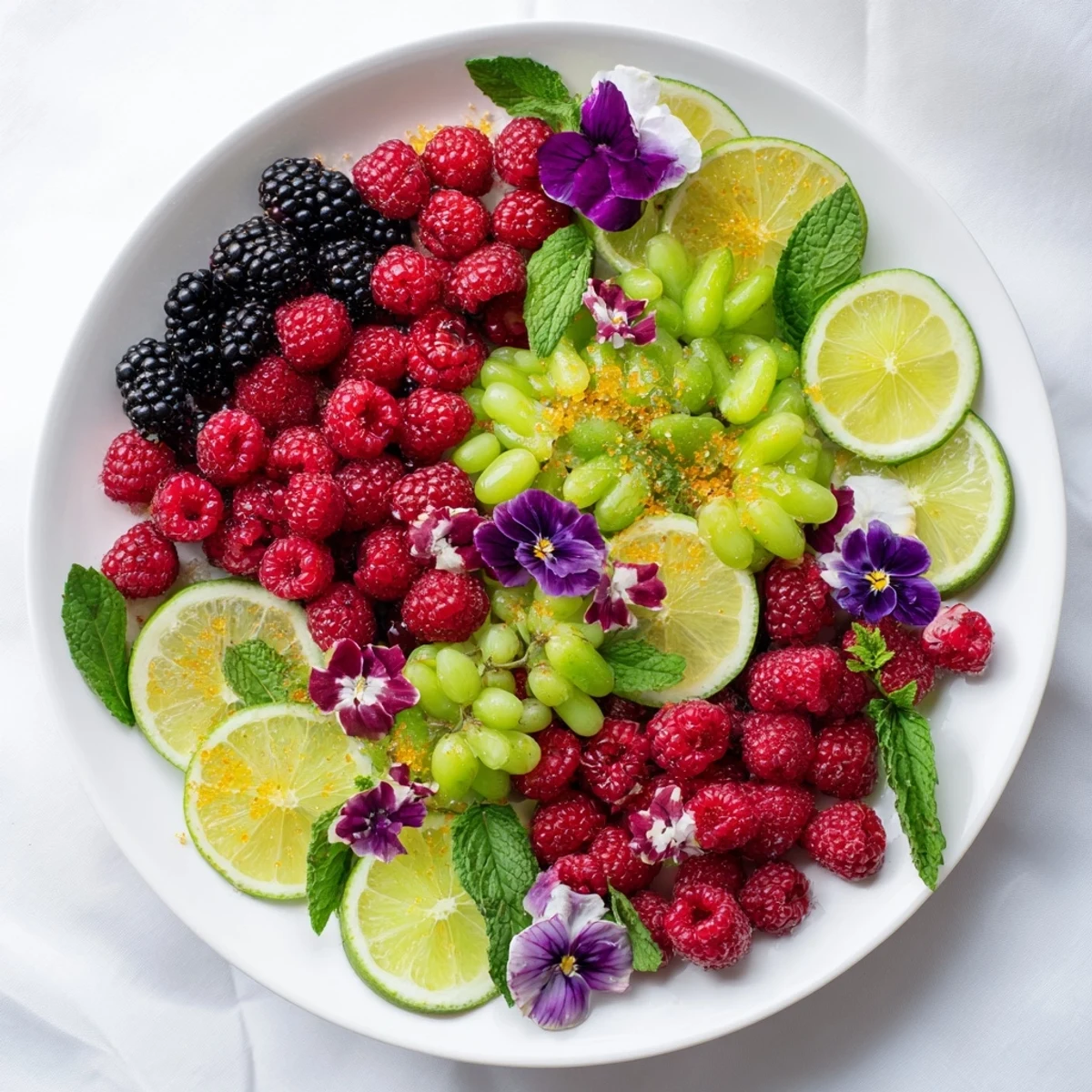 Vibrant Bubbly Bar Garnish Platter overflowing with fresh berries and citrus slices for a celebratory touch.