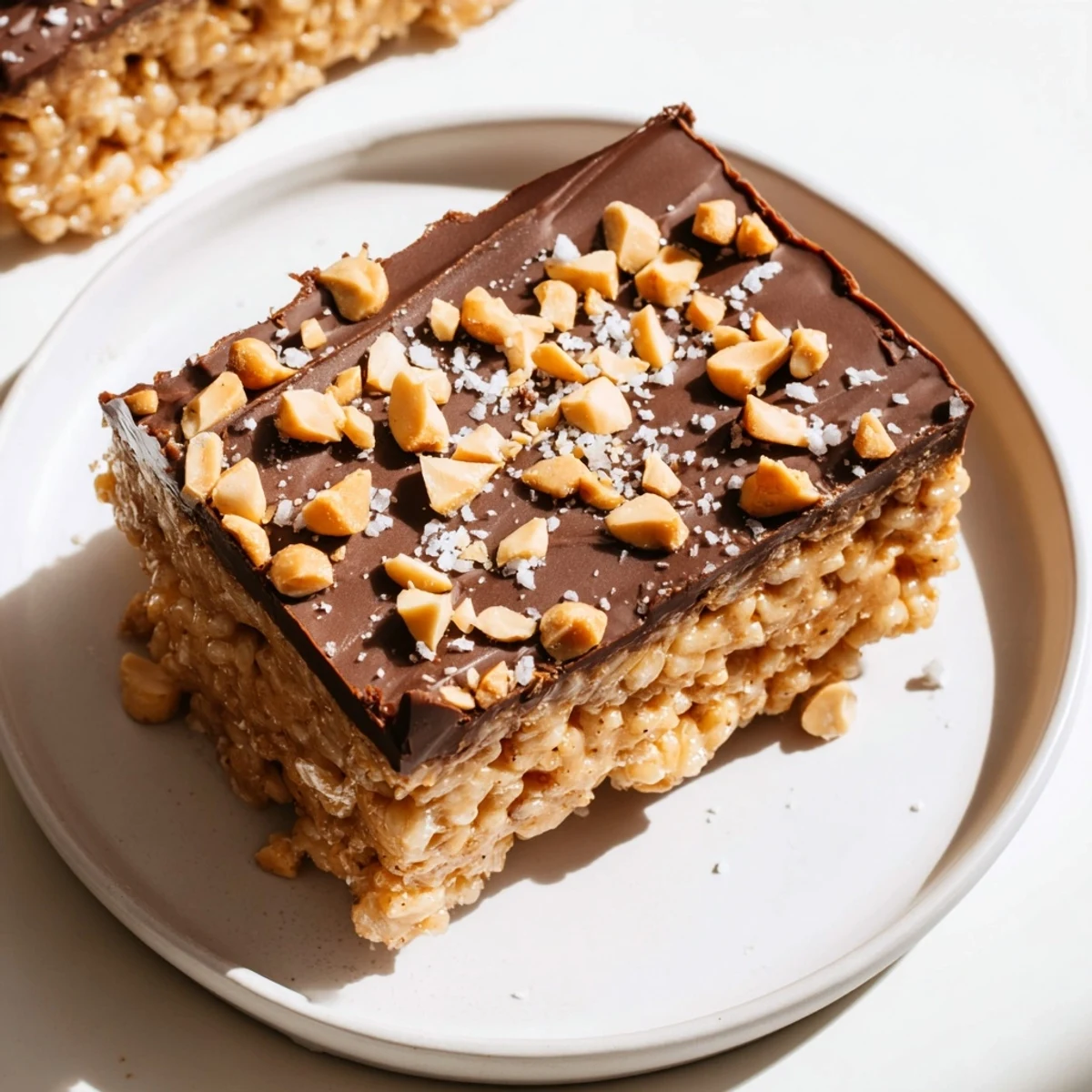 Peanut Butter Chocolate Rice Cakes: a decadent, freezer-set treat featuring layers of creamy peanut butter and dark chocolate.