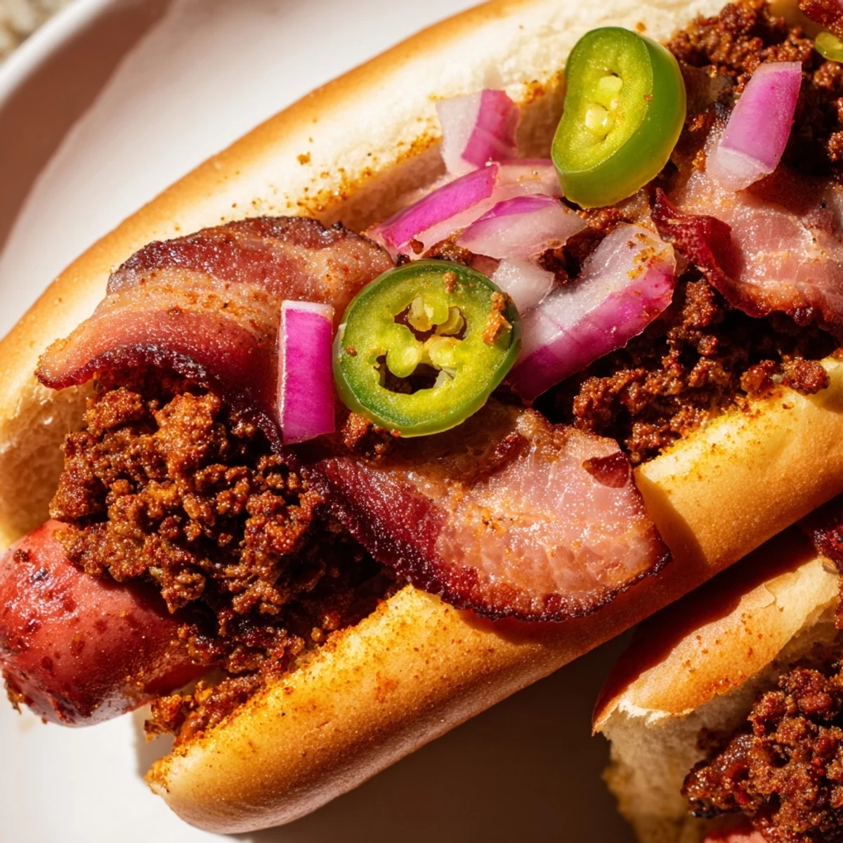 Savory Mexican Hot Dogs with crispy bacon and cheese, a delicious Mexican-American twist.