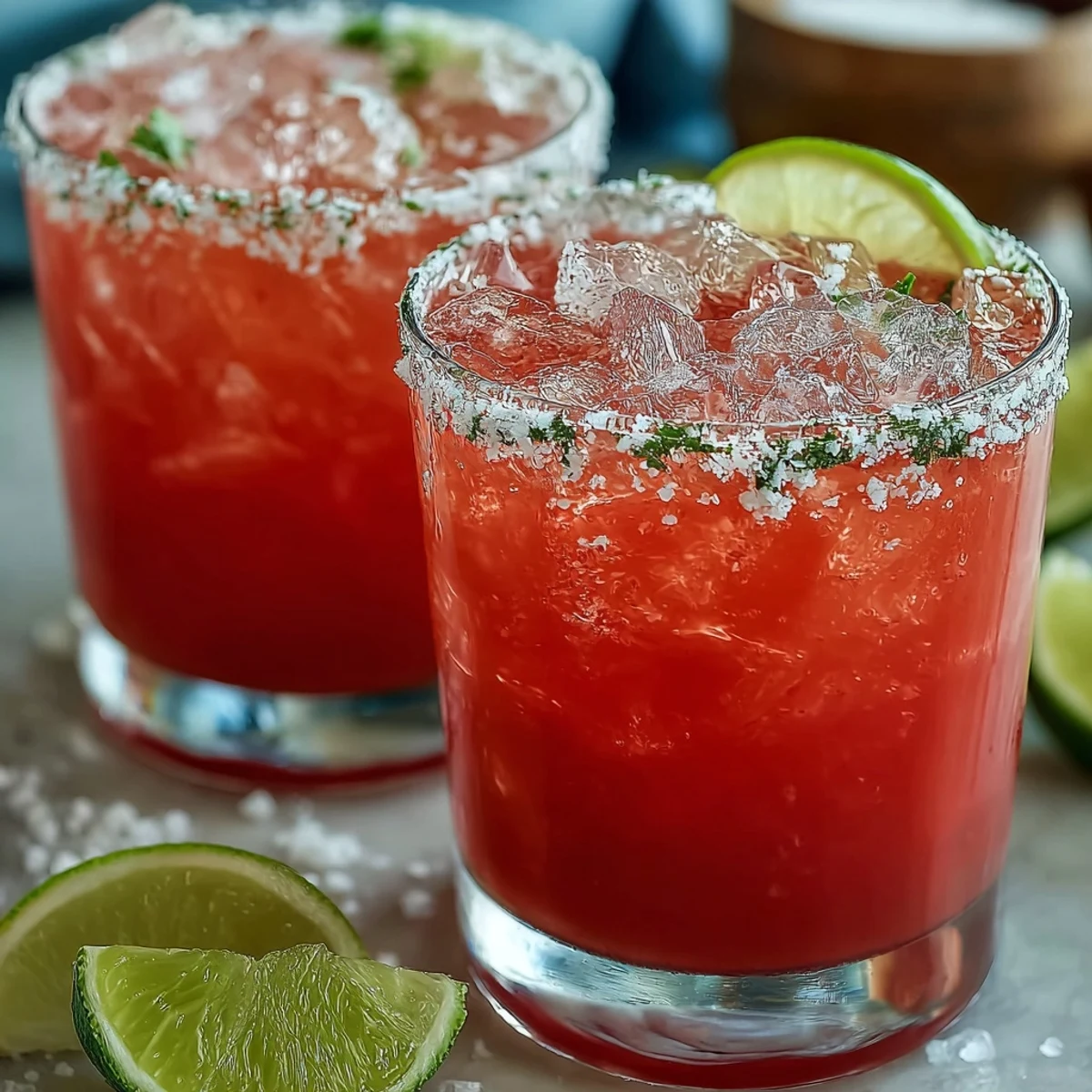 Shaken Guava Margarita with bright guava nectar and fresh lime, served over ice.