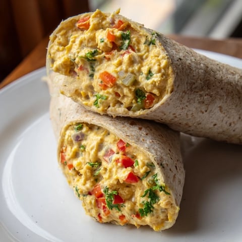 Creamy chickpea salad wraps: a colorful, refreshing lunch ready to enjoy with fresh veggies.