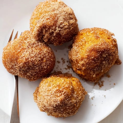 Deliciously fluffy Ginger-Spiced Pumpkin Muffin Fritters perfect for cozy autumn mornings.  