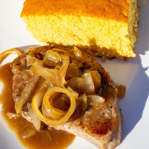 Smothered Pork Chops Cornbread