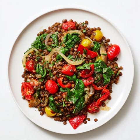 Lentil Tomato Skillet Herbs