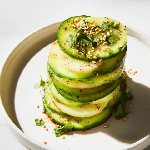 Jicama Cucumber Slice Stack