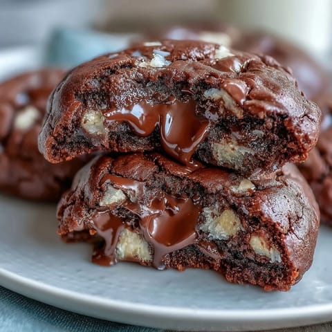 Dark chocolate vanilla cookies with rich cocoa and creamy milk swirls, perfect for dessert lovers.  