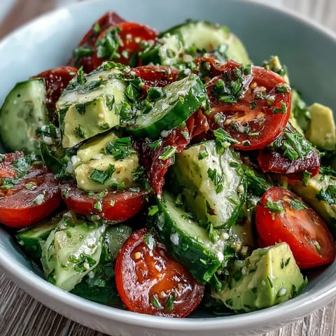 Cucumber Tomato Avocado Salad