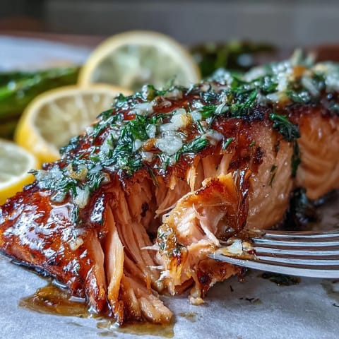 Golden roasted salmon fillet, brightened by lemon and dill, served with vibrant asparagus.