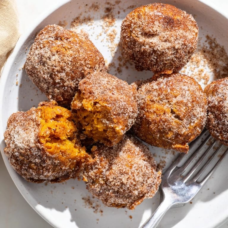 Golden-brown Ginger-Spiced Pumpkin Muffin Fritters, sweet and fragrant, ideal for snacking.
