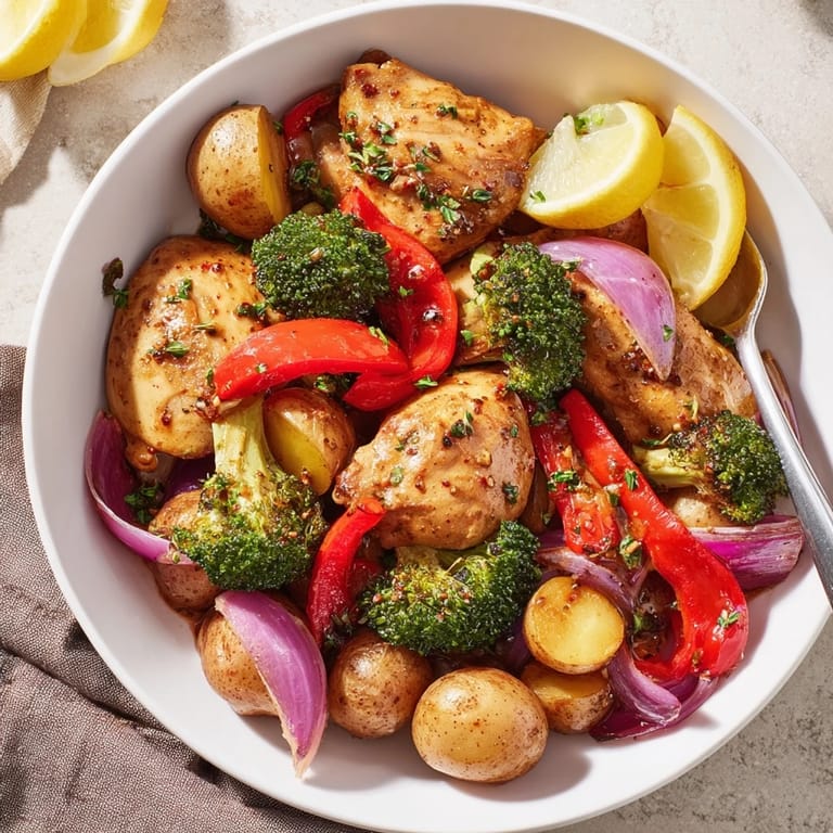 Sizzling Lazy Gourmet Chicken & Vegetable One-Pot with tender chicken and fresh veggies.