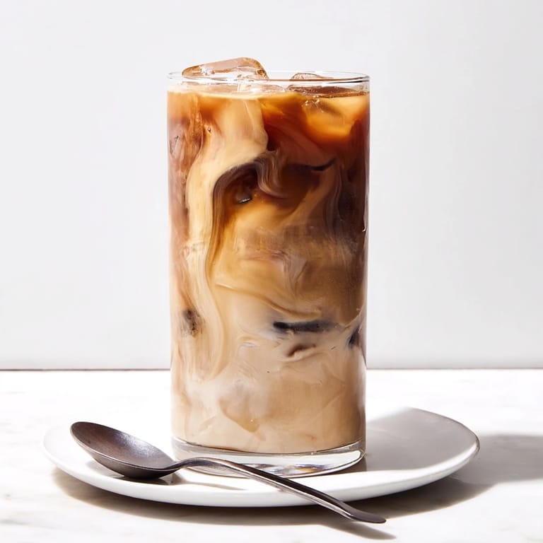 Iced coffee with a rich tahini blend, sweetened and served over refreshing ice.