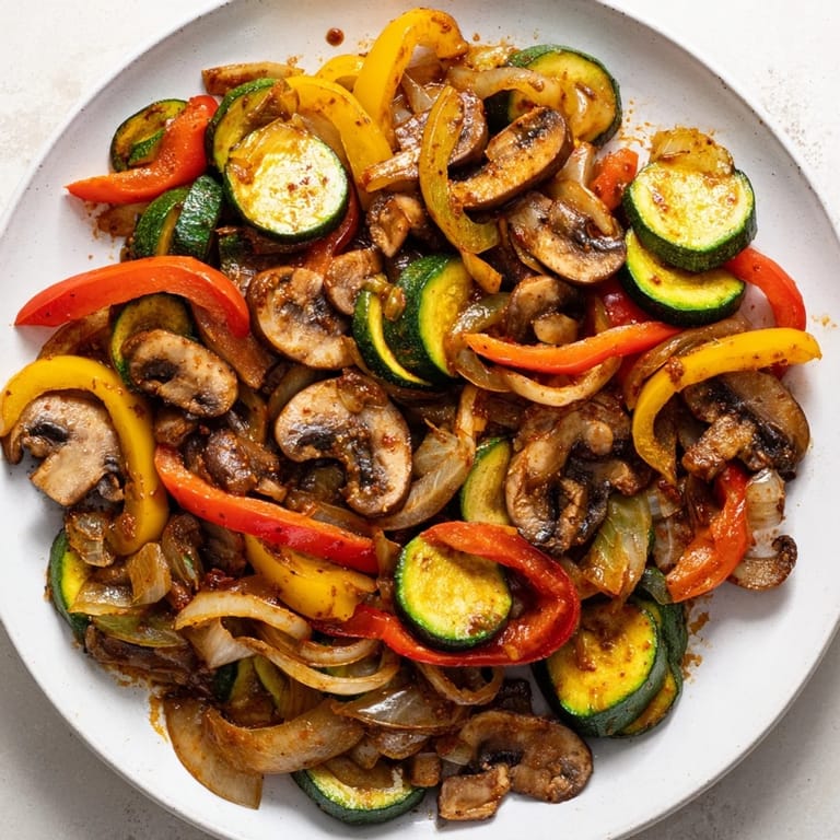 These flavor-packed veggie skillet fajitas feature tender vegetables and a smoky aroma for a quick dinner.