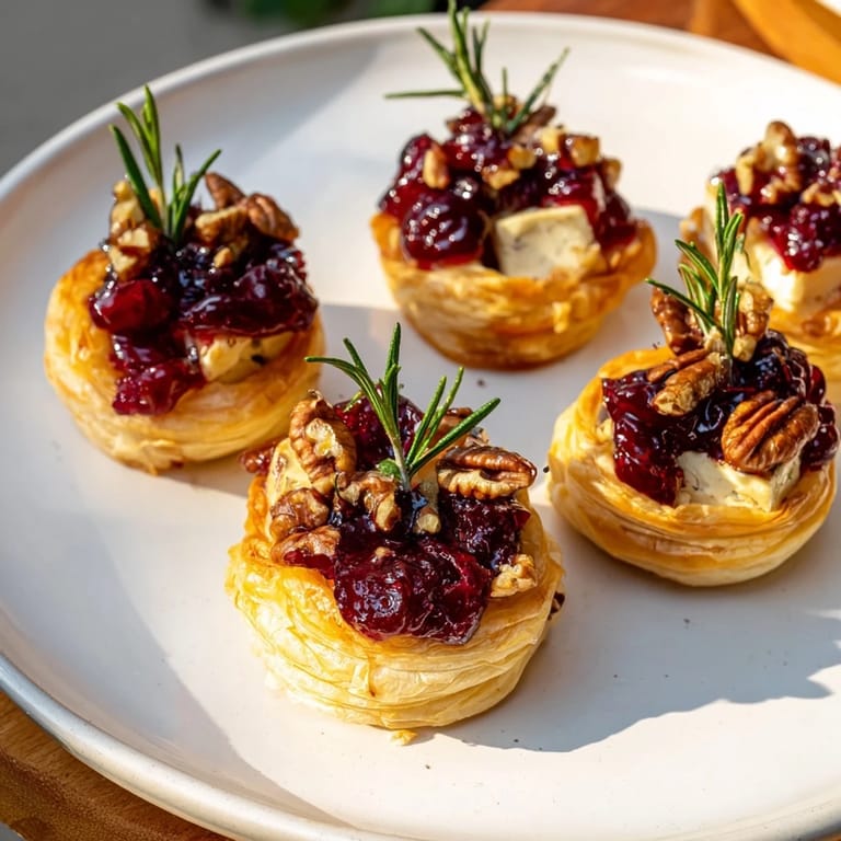 These warm Quick Cranberry Brie Bites offer a perfect blend of creamy brie and tart cranberry, ready to eat.
