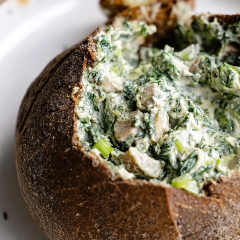 Enjoy this delicious homemade The Best Spinach Dip Ever, served in a sourdough bread bowl for everyone.
