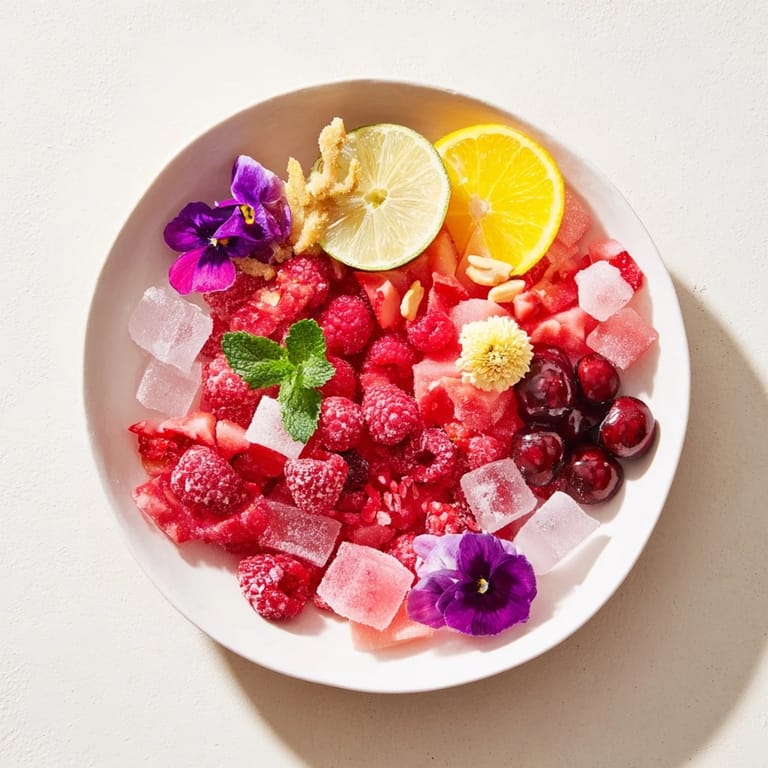 Colorful Champagne Bar Garnishes, including sliced citrus and sugared fruit pieces ready to enjoy.