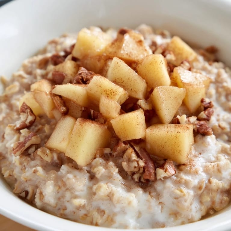 Enjoy a comforting bowl of homemade Apple Pie Oatmeal, with sweet, tender apples and warm spices.