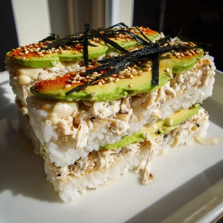 Delicious Chicken Sushi Bake, showcasing a flavorful Japanese-American fusion dish ready to serve warm.