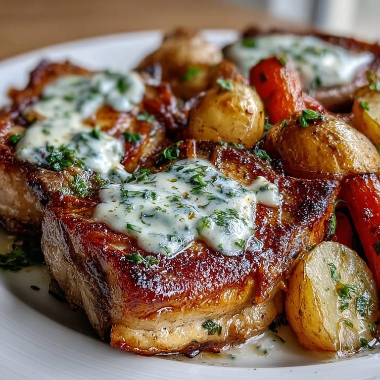 Fork-tender Crockpot Ranch Pork Chops simmered in ranch seasoning and served over soft, slow-cooked vegetables.