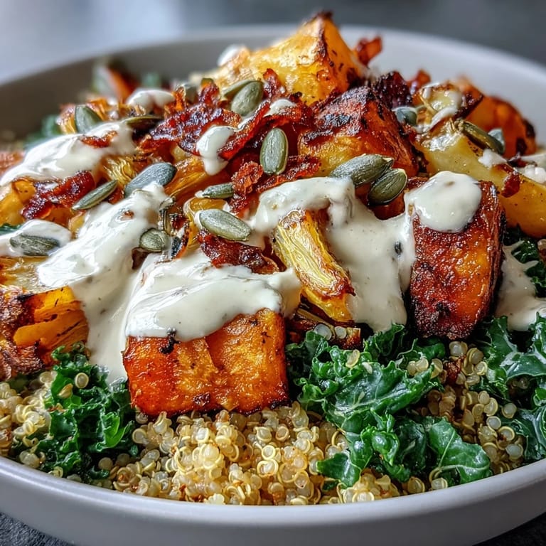 A cozy serving of the Hearty Winter Grain Bowl alongside a glass of crisp white wine for a perfect meal.