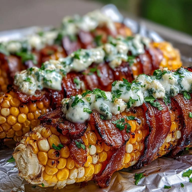 Herb butter-coated BBQ corn in foil, juicy and tender, perfect for summer cookouts.