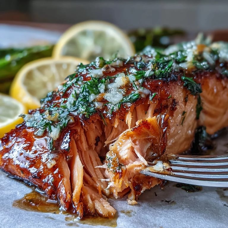 Golden roasted salmon fillet, brightened by lemon and dill, served with vibrant asparagus.