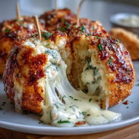 Golden Derby Party Olive Cheese Balls on skewers, ready for your next festive gathering.